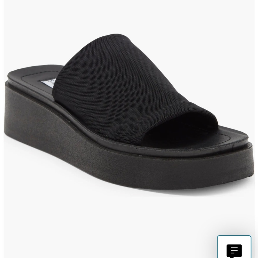 Steve Madden gimme black wedge platform sandals